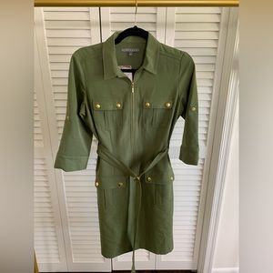 Sharagano Safari Green Utility Dress Size S